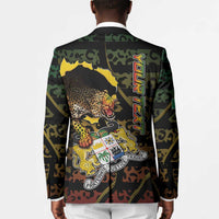 Personalized Benin Blazer Powerful African Leopard - Wonder Print Shop