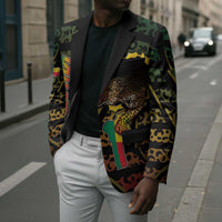 Personalized Benin Blazer Powerful African Leopard - Wonder Print Shop