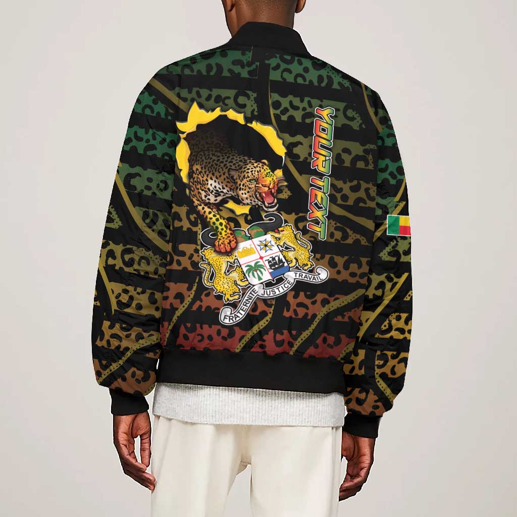 Personalized Benin Bomber Jacket Powerful African Leopard - Wonder Print Shop