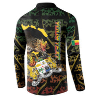 Personalized Benin Button Sweatshirt Powerful African Leopard