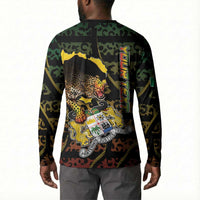Personalized Benin Button Sweatshirt Powerful African Leopard