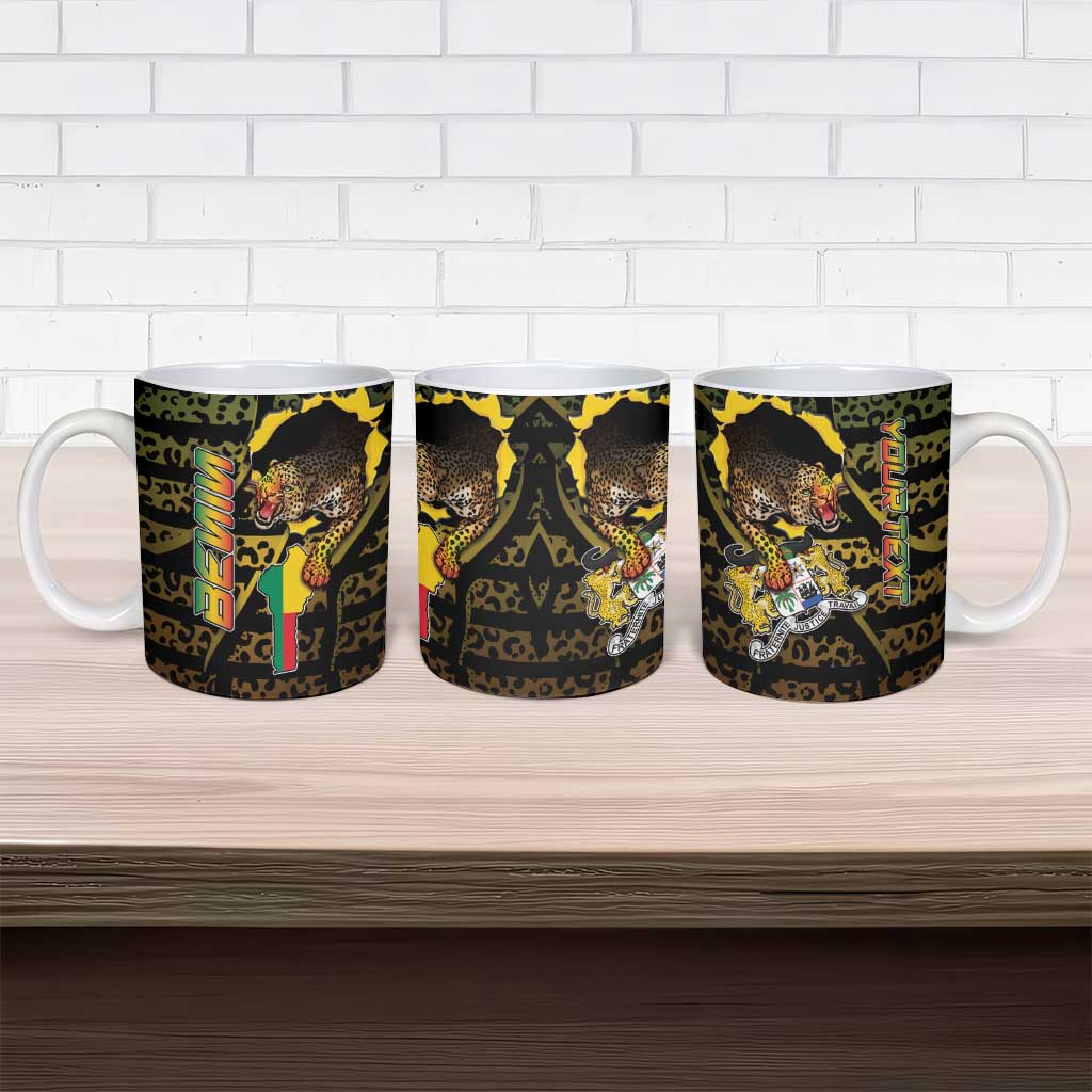 Personalized Benin Ceramic Mug Powerful African Leopard - Wonder Print Shop