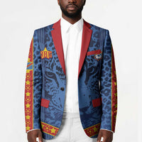 Custom DR Congo Football Blazer Leopard Jaguar Tribal Pattern With Flags
