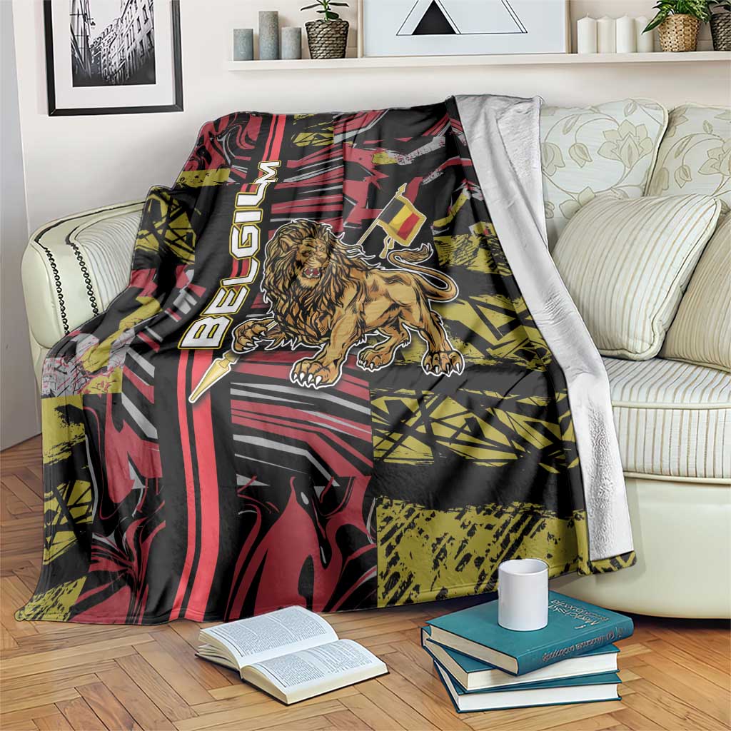Belgium Blanket Lion Holding Flag - Wonder Print Shop