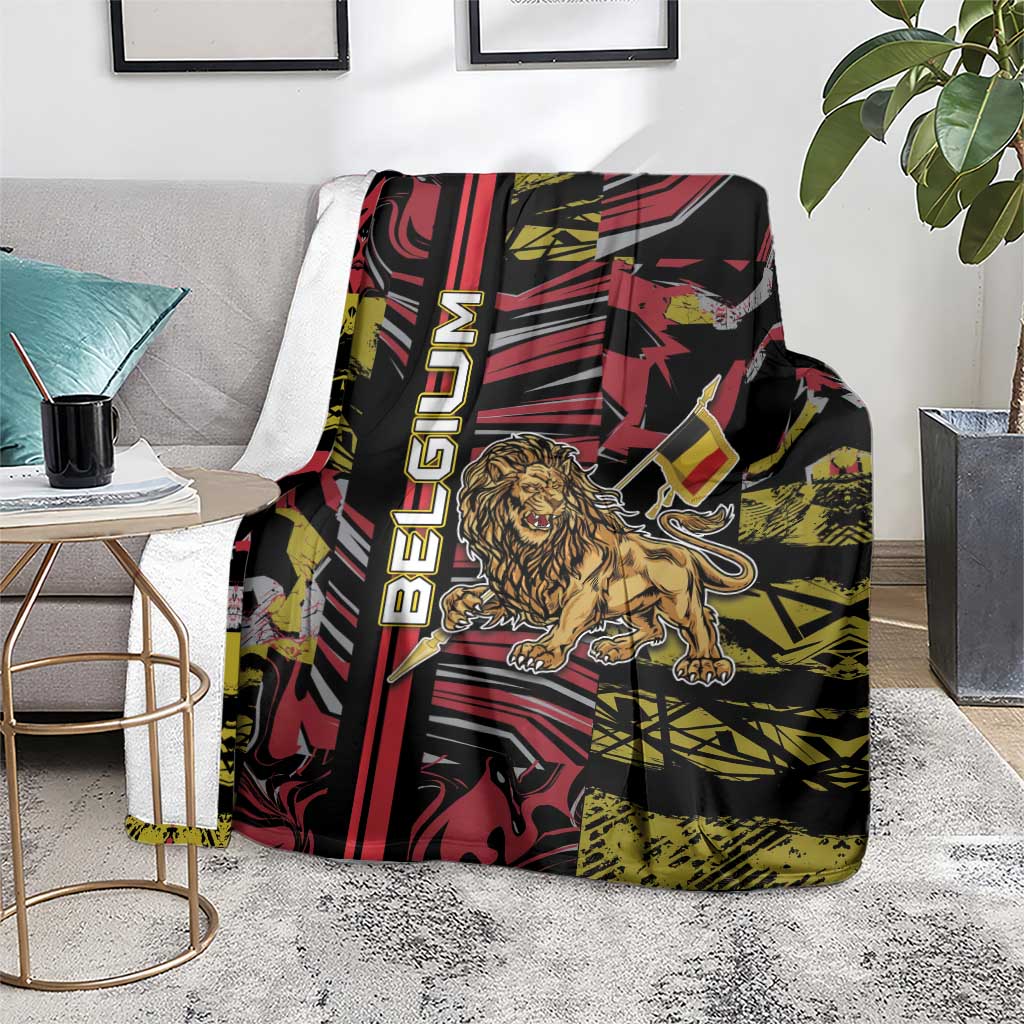Belgium Blanket Lion Holding Flag - Wonder Print Shop