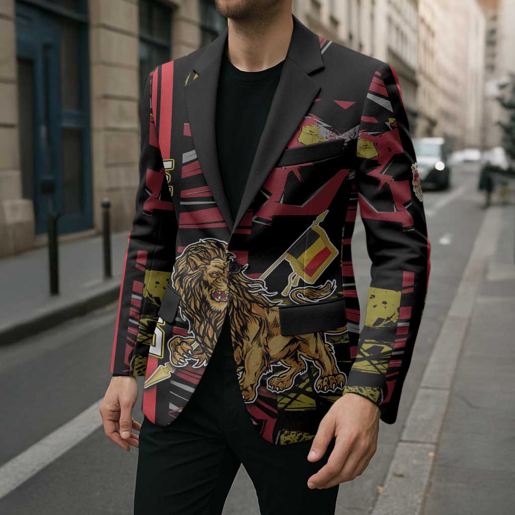 Personalized Belgium Blazer Lion Holding Flag - Wonder Print Shop