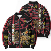 Personalized Belgium Bomber Puffer Jacket Lion Holding Flag - Wonder Print Shop