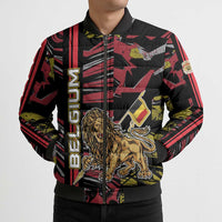 Personalized Belgium Bomber Puffer Jacket Lion Holding Flag - Wonder Print Shop