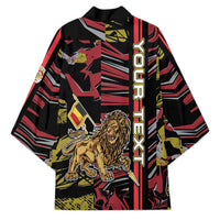 Personalized Belgium Kimono Lion Holding Flag - Wonder Print Shop