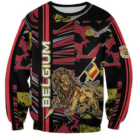 Personalized Belgium Sweatshirt Lion Holding Flag - Wonder Print Shop
