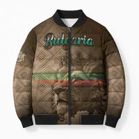 Personalized Bulgaria Bomber Puffer Jacket Lion King Is Pride - Wonder Print Shop