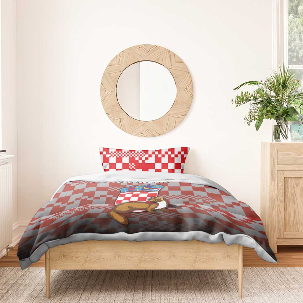 Croatia Bedding Set Kuna Zlatica With Symbol - Wonder Print Shop