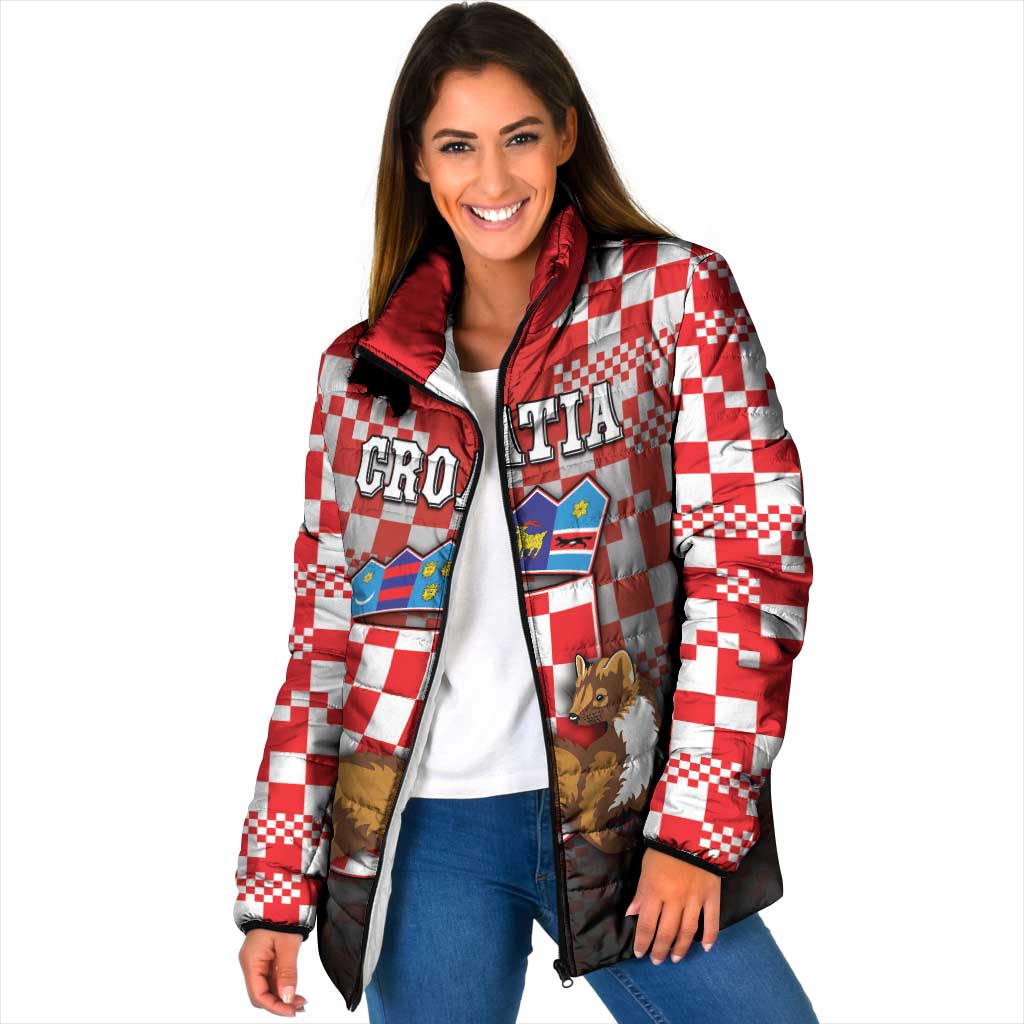 Personalized Croatia Padded Jacket Kuna Zlatica With Symbol - Wonder Print Shop