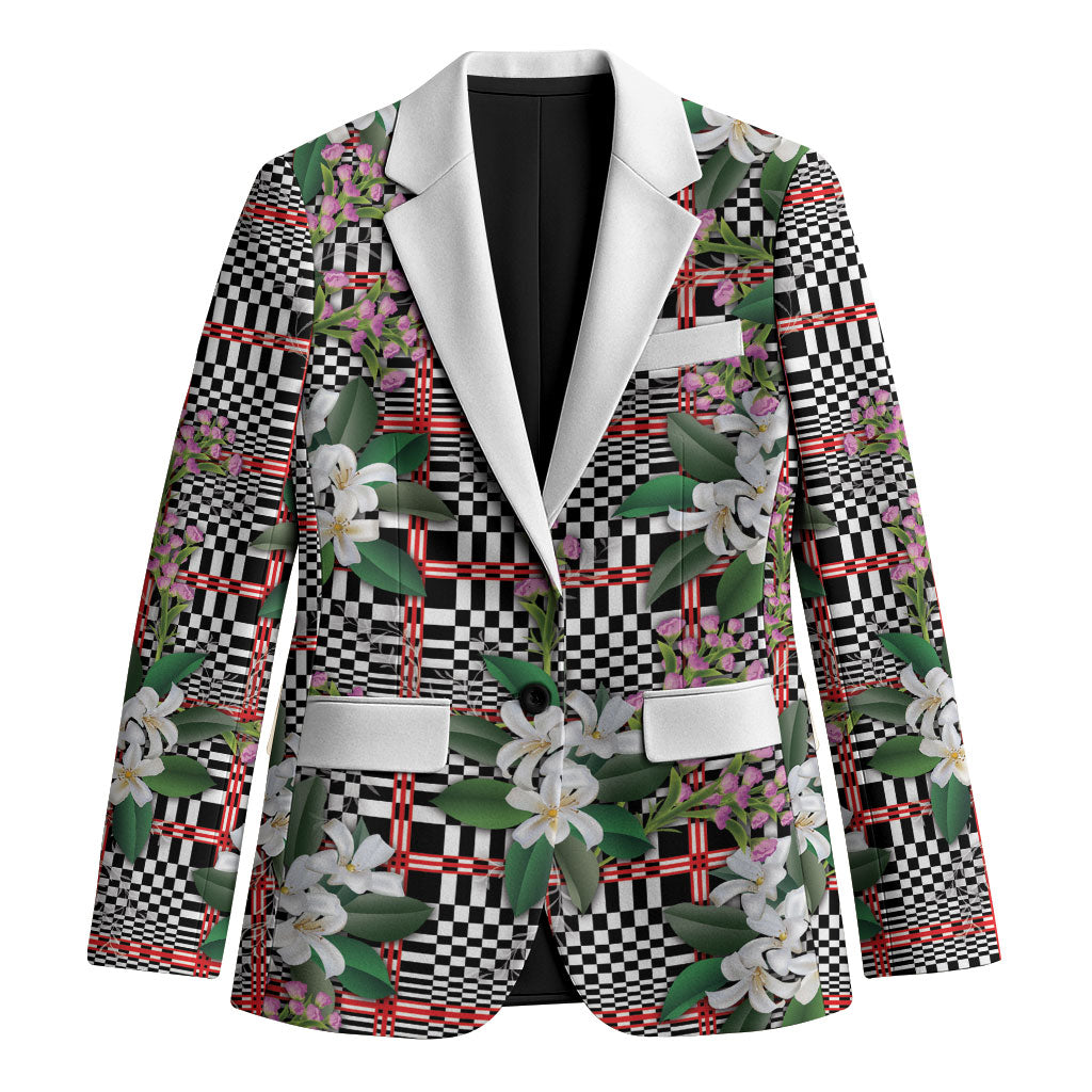 Red Binakol Motifs With Jasminum Sambac Blazer Mabuhay Philippines Festival