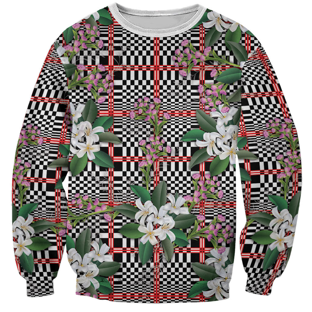Red Binakol Motifs With Jasminum Sambac Sweatshirt Mabuhay Philippines Festival