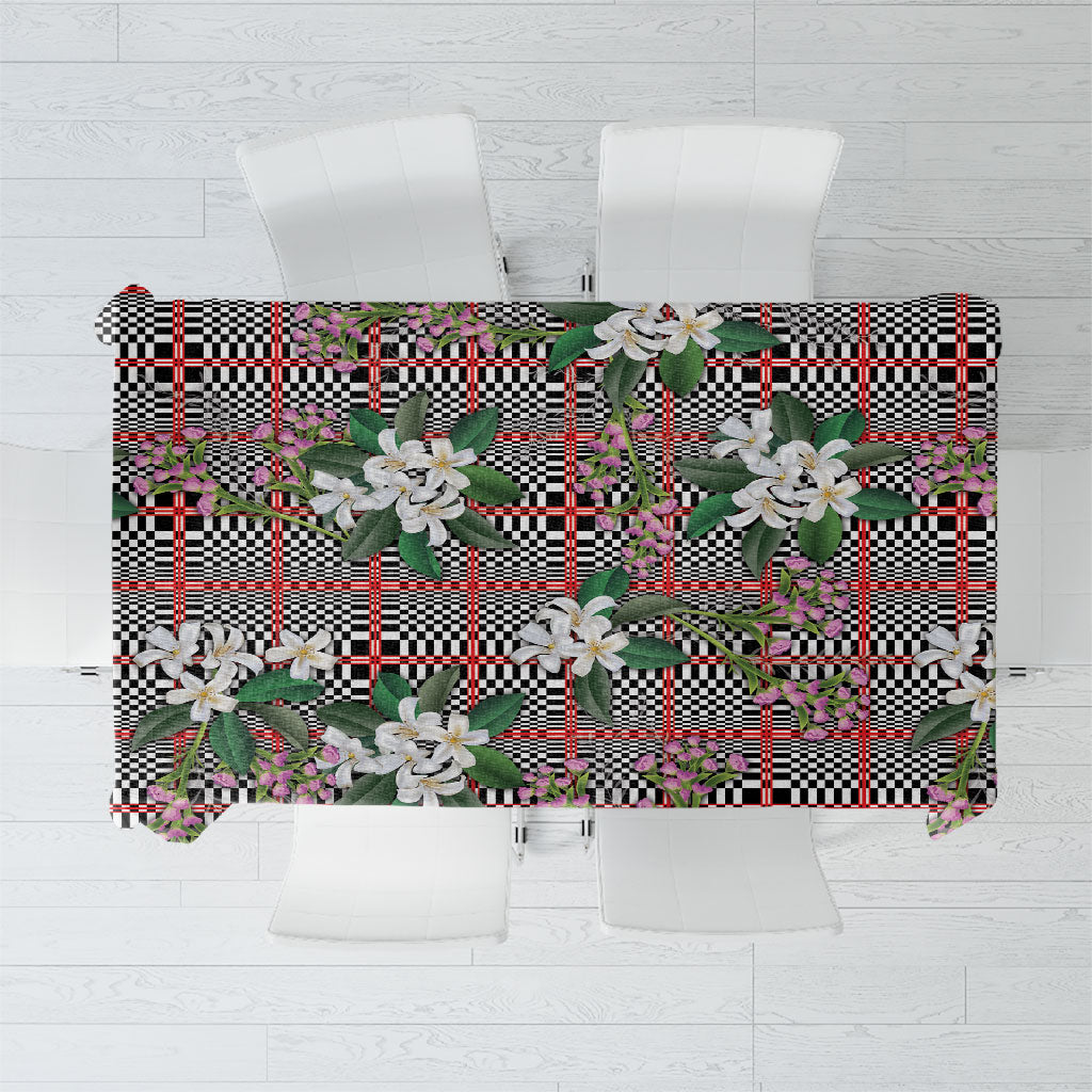 Red Binakol Motifs With Jasminum Sambac Tablecloth Mabuhay Philippines Festival