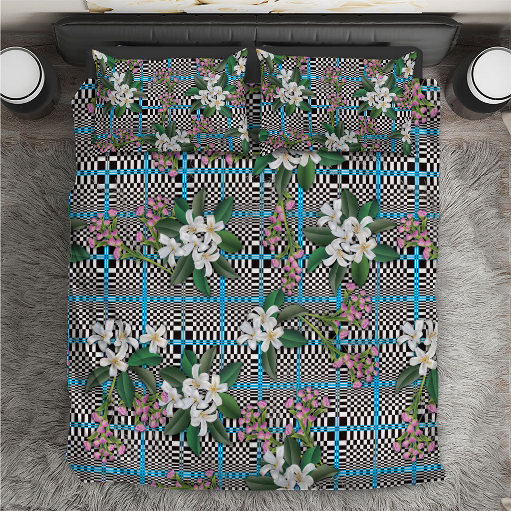 Blue Binakol Motifs With Jasminum Sambac Bedding Set Mabuhay Philippines Festival
