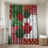 Canada Christmas Bathroom Set Maple Leaves Patchwork Style - Wonder Print Shop