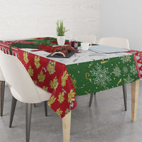Canada Christmas Tablecloth Maple Leaves Patchwork Style - Wonder Print Shop