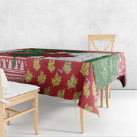 Canada Christmas Tablecloth Maple Leaves Patchwork Style - Wonder Print Shop