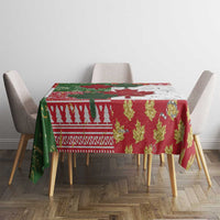 Canada Christmas Tablecloth Maple Leaves Patchwork Style - Wonder Print Shop