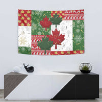 Canada Christmas Tapestry Maple Leaves Patchwork Style - Wonder Print Shop