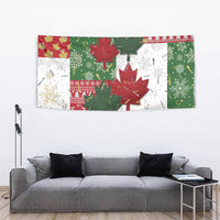 Canada Christmas Tapestry Maple Leaves Patchwork Style - Wonder Print Shop