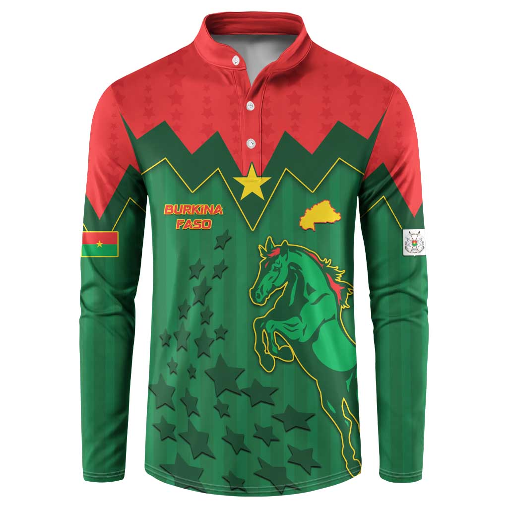 Custom Football Burkina Faso Button Sweatshirt Rising Star And Horse Sport Style