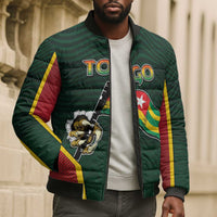 Personalized Togo Bomber Puffer Jacket Lion Claw Flag Sport Style - Wonder Print Shop