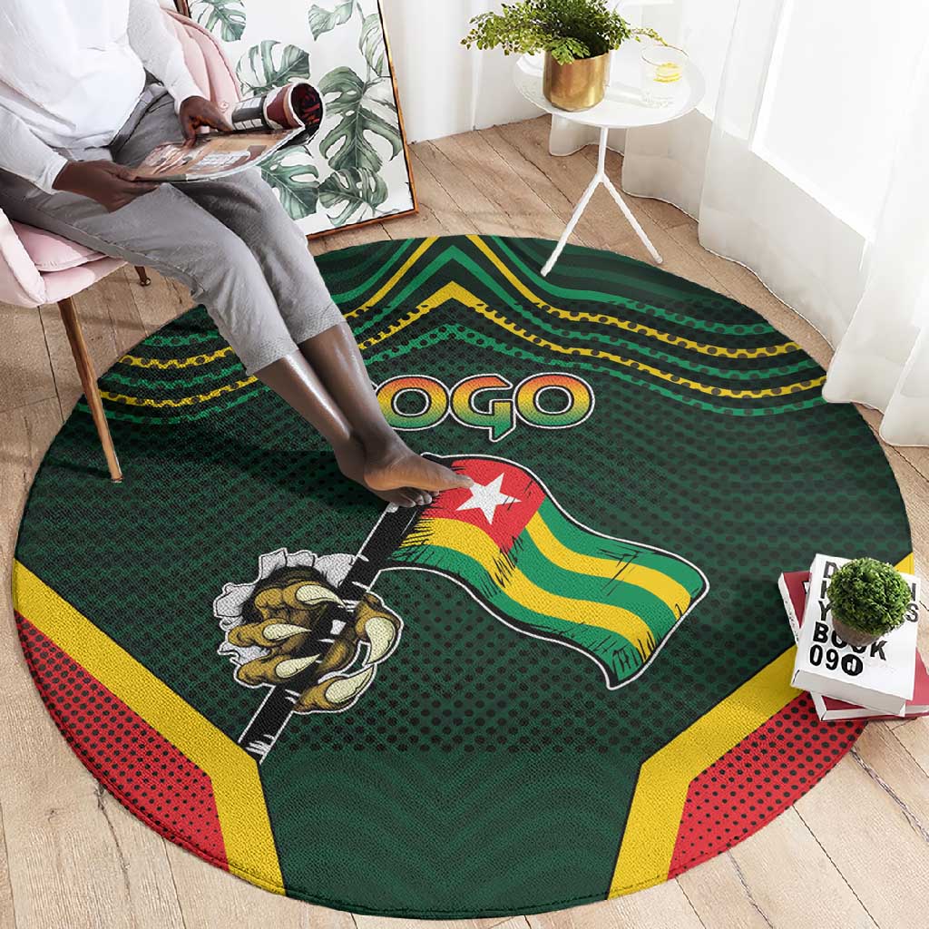 Togo Round Carpet Lion Claw Flag Sport Style - Wonder Print Shop