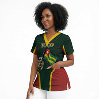 Personalized Togo Scrub Top Lion Claw Flag Sport Style - Wonder Print Shop