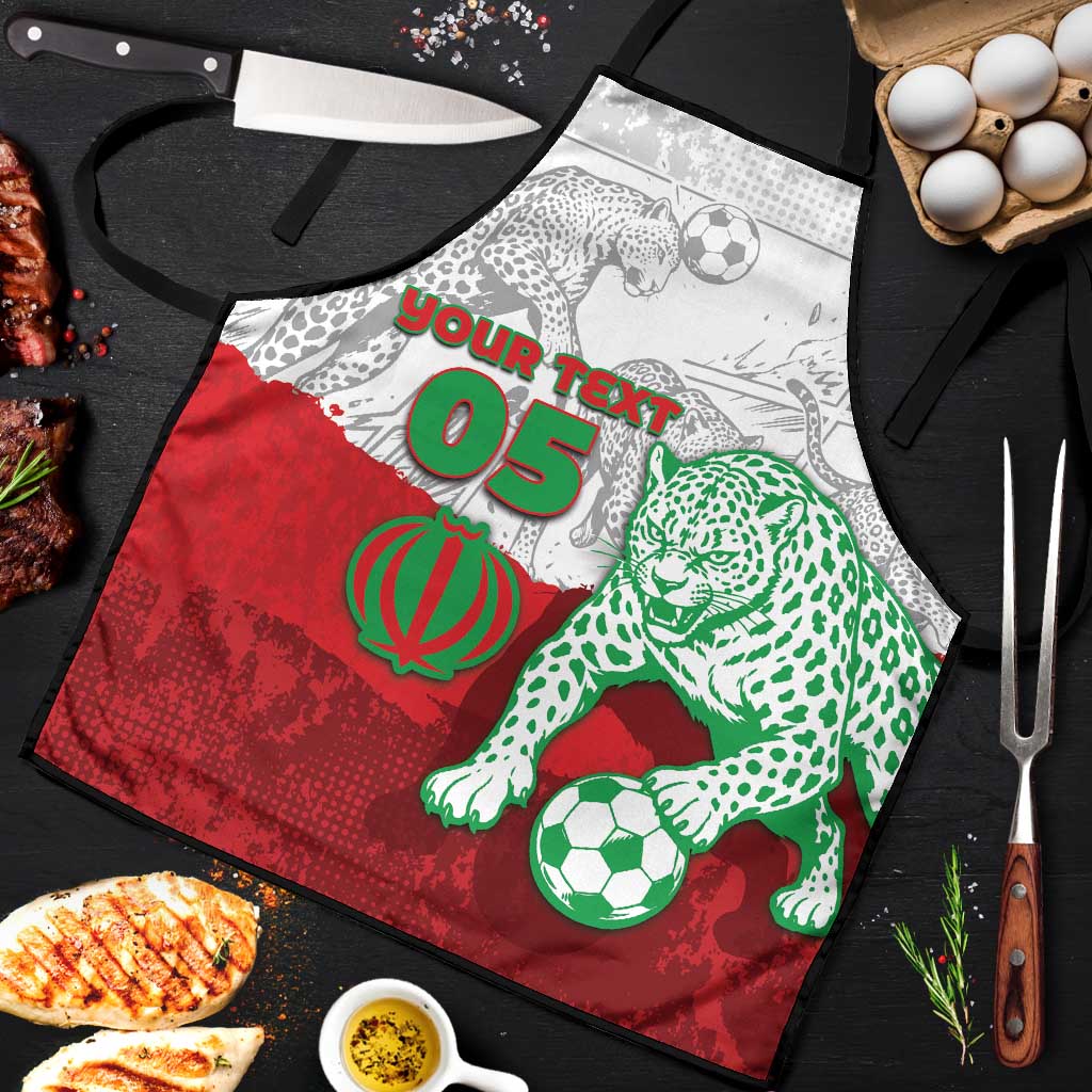Custom Iran Football Apron Leopard Comic Manga Art Style