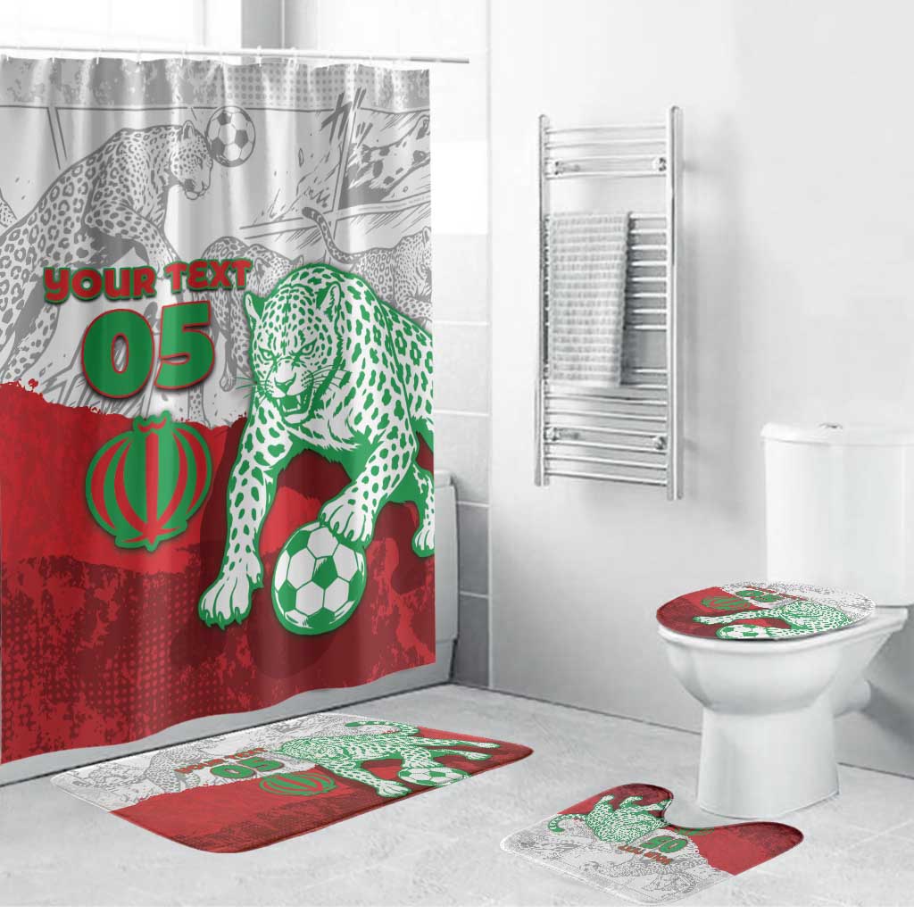 Custom Iran Football Bathroom Set Leopard Comic Manga Art Style