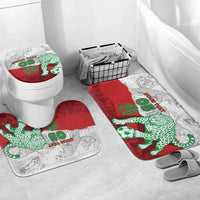 Custom Iran Football Bathroom Set Leopard Comic Manga Art Style