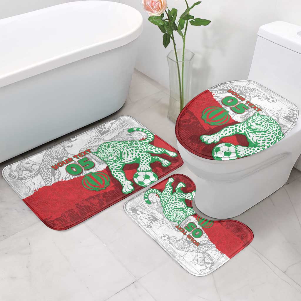 Custom Iran Football Bathroom Set Leopard Comic Manga Art Style