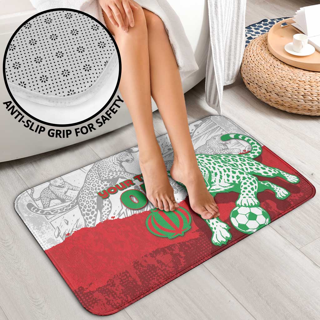 Custom Iran Football Bathroom Set Leopard Comic Manga Art Style