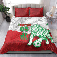 Custom Iran Football Bedding Set Leopard Comic Manga Art Style