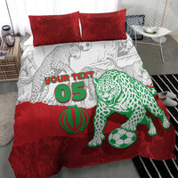 Custom Iran Football Bedding Set Leopard Comic Manga Art Style
