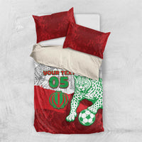 Custom Iran Football Bedding Set Leopard Comic Manga Art Style