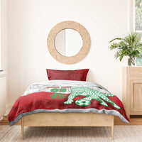 Custom Iran Football Bedding Set Leopard Comic Manga Art Style
