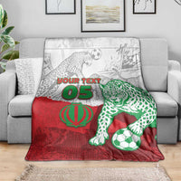 Custom Iran Football Blanket Leopard Comic Manga Art Style