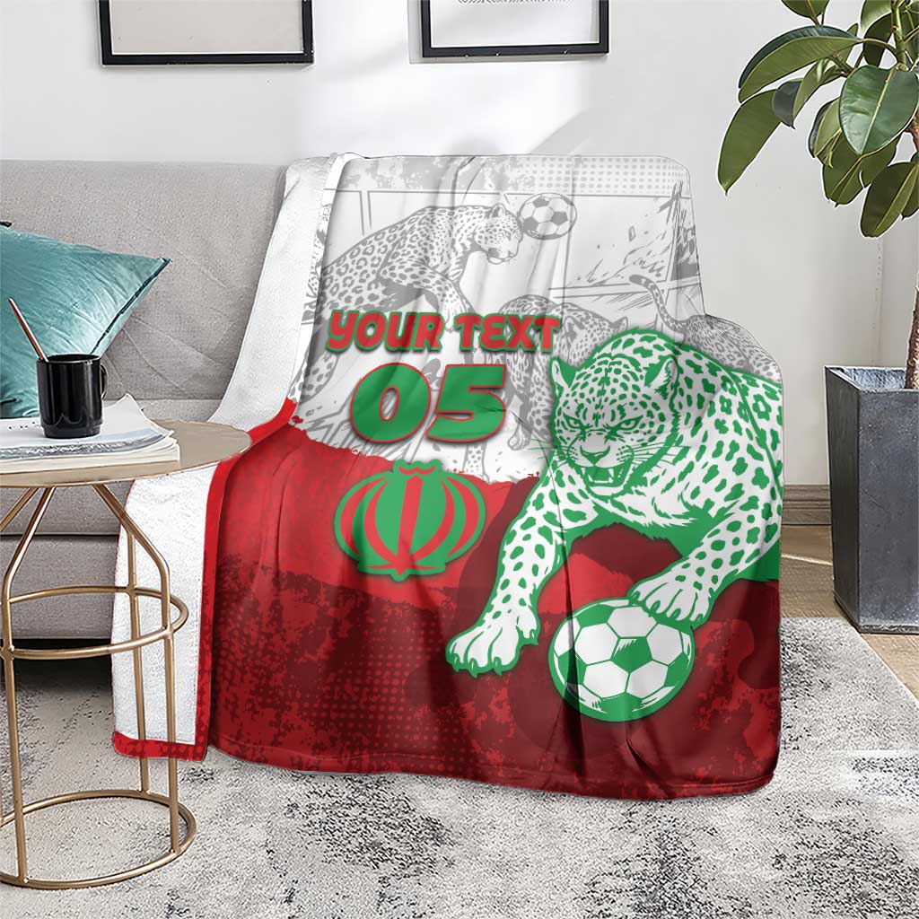 Custom Iran Football Blanket Leopard Comic Manga Art Style