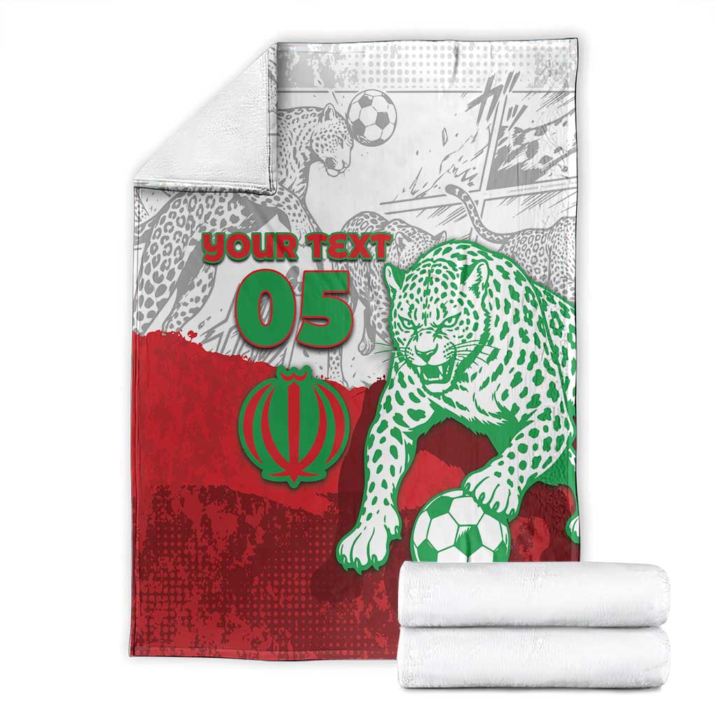 Custom Iran Football Blanket Leopard Comic Manga Art Style