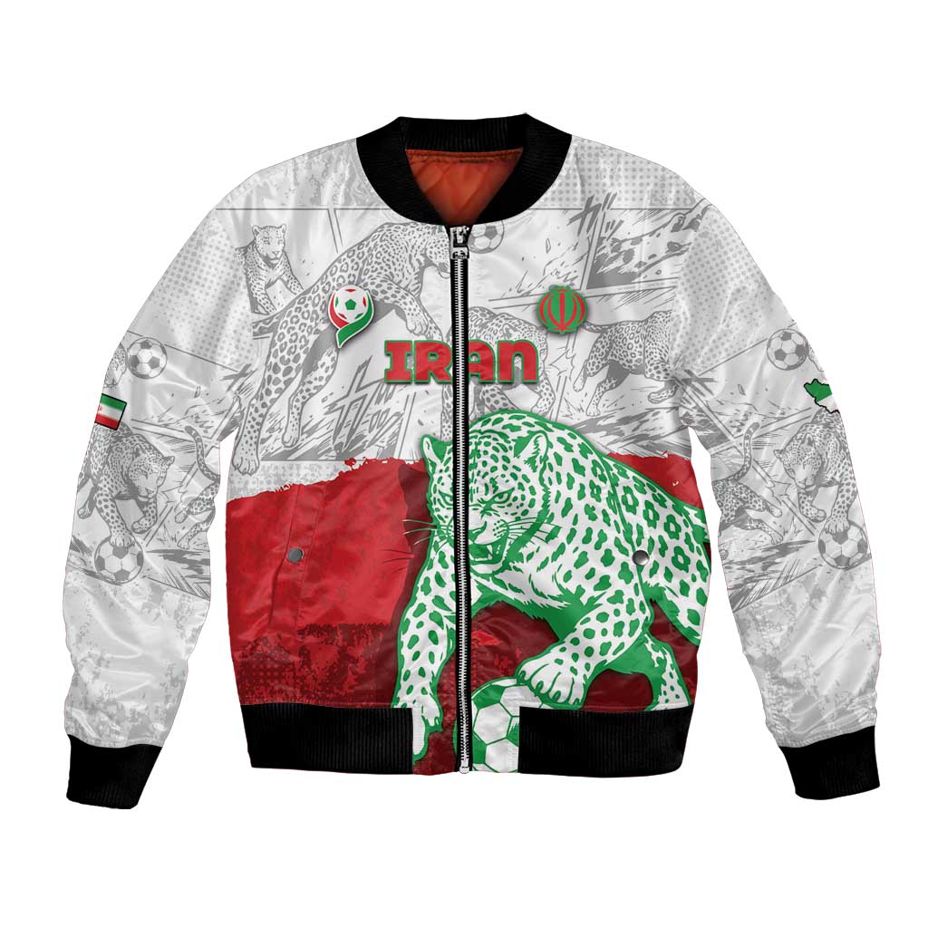 Custom Iran Football Bomber Jacket Leopard Comic Manga Art Style
