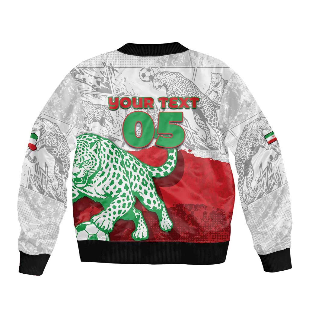 Custom Iran Football Bomber Jacket Leopard Comic Manga Art Style