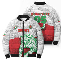Custom Iran Football Bomber Puffer Jacket Leopard Comic Manga Art Style
