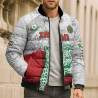 Custom Iran Football Bomber Puffer Jacket Leopard Comic Manga Art Style