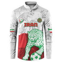 Custom Iran Football Button Sweatshirt Leopard Comic Manga Art Style