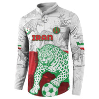 Custom Iran Football Button Sweatshirt Leopard Comic Manga Art Style