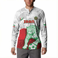 Custom Iran Football Button Sweatshirt Leopard Comic Manga Art Style